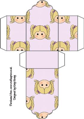Little Girl Tag Gift Box Blonde Hair