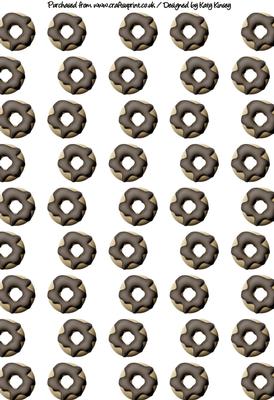 Doughnuts with Chocolate Icing A4 Backing Paper