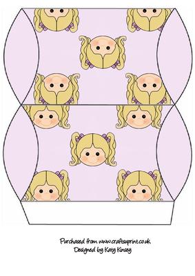 Little Girl Pillow Gift Box Blonde Hair