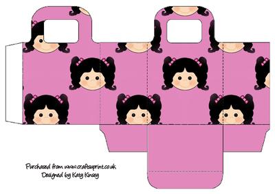 Little Girl Gift Bag Black Hair