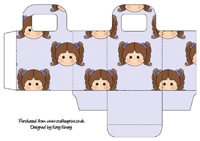 Little Girl Gift Bag Brown Hair