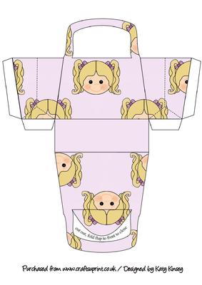 Little Girl 3D Handbag Gift Box Blonde Hair