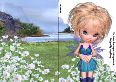 Phlox Fairy A5 Shaped Front Print and Fold Card