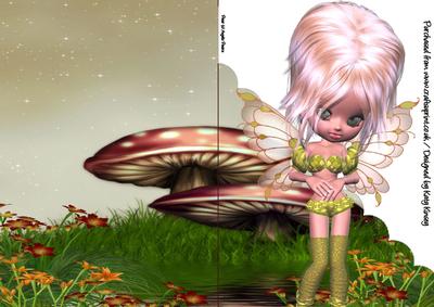 Dolores Fairy A5 Shaped Front Print and Fold Card