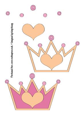Simple Princess Crown Tiara Decoupage in Pink