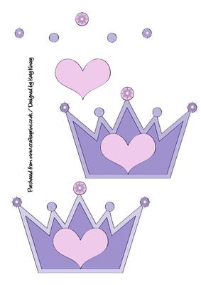 Simple Princess Crown Tiara Decoupage in Lilac