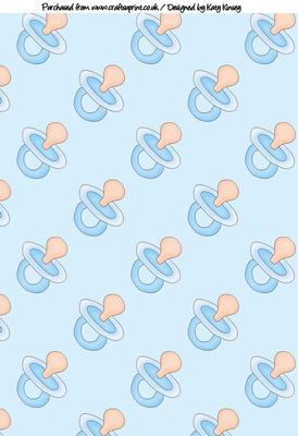 Dummies Pacifiers in Blue A4 Backing Paper