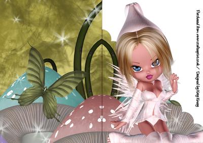 Siobhan Fairy A5 Shaped Front Print and Fold Card
