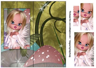 Siobhan Fairy Tall Slim Foldback Card