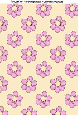 Pretty Flowers in Pink A4 Backing Paper