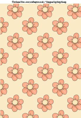 Pretty Flowers in Orange A4 Backing Paper