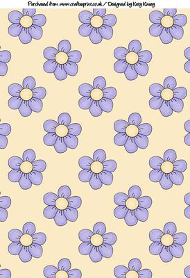 Pretty Flowers in Blue A4 Backing Paper
