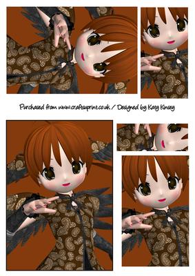 Anime Angel in Paisley Pyramage Sheet