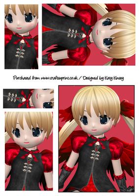 Anime Angel in Red and Black Pyramage Sheet