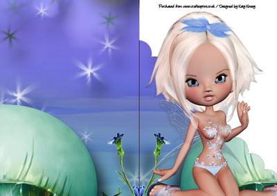 Lavinia Fairy A5 Shaped Front Print and Fold Card