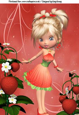 Strawberry Delight A4 Card Topper #1
