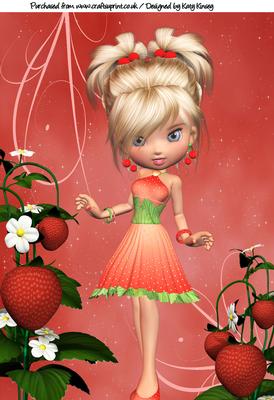 Strawberry Delight A4 Card Topper #2