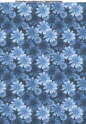 Blooms in Blue A4 Backing Paper