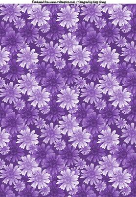 Blooms in Purple and Lilac A4 Backing Paper