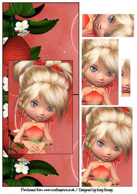 Strawberry Delight Over the Edge Card with Simple Pyramage