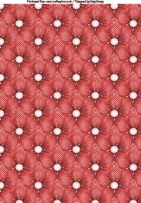 Polka Dot Floral A4 Backing Paper in Red