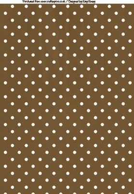 Polka Dots A4 Backing Paper in Brown and White
