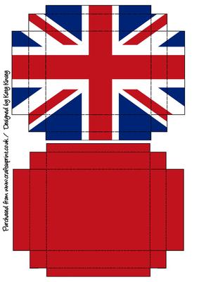 Jubilee Union Jack Gift Box with Lid Red White Blue Olympics
