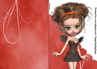 Linzi Fairy A5 Shaped Front Print and Fold Card