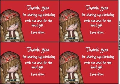 Pirate Party Thank You Note Girl
