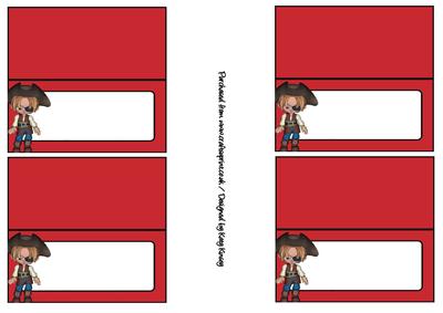 Pirate Party Place Cards Boy
