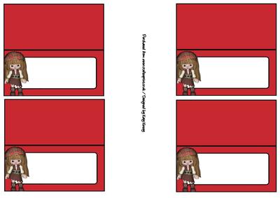 Pirate Party Place Cards Girl