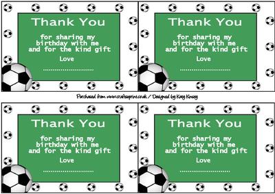 Football Party Thank You Note