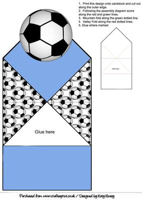 Football Crazy Pop Up Spring Diamond Top Card in Pale Blue