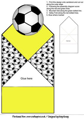 Football Crazy Pop Up Spring Diamond Top Card in Yellow