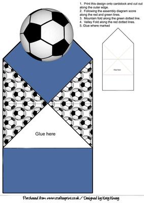 Football Crazy Pop Up Spring Diamond Top Card in Dark Blue