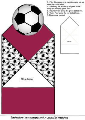 Football Crazy Pop Up Spring Diamond Top Card in Burgundy