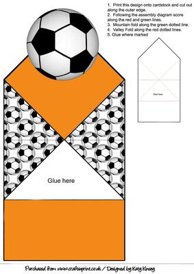 Football Crazy Pop Up Spring Diamond Top Card in Orange