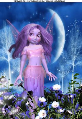 Moonlit Garden Fairy A4 Topper