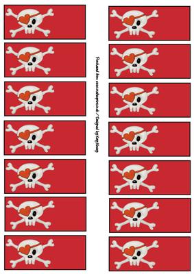 Pirate Party Food Labels in Red