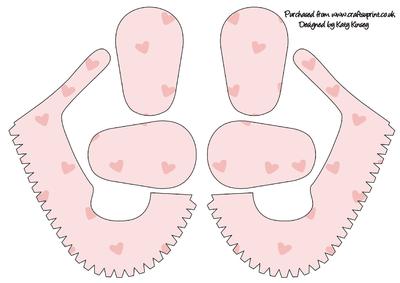 3D Baby Shoes in Scattered Pink Hearts