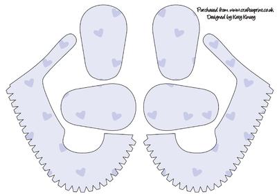 3D Baby Shoes in Scattered Blue Hearts