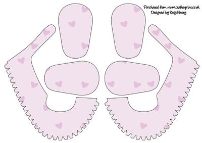 3D Baby Shoes in Scattered Lilac Hearts