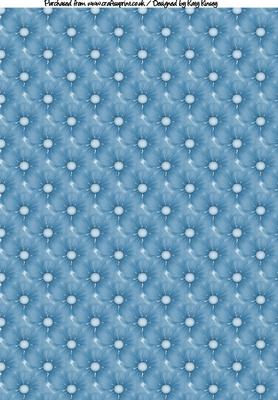Burst of Blooms A4 Backing Paper in Blue