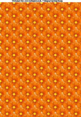 Burst of Blooms A4 Backing Paper in Orange