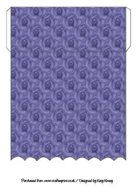 Dark Blue Rose Scallop Edge Money Wallet