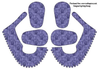 3D Baby Shoes in Dark Blue Roses