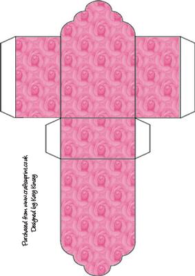 Bright Pink Roses Tag Gift Box