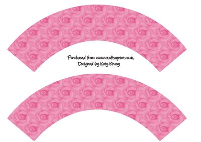 Bright Pink Roses Cupcake Wrappers