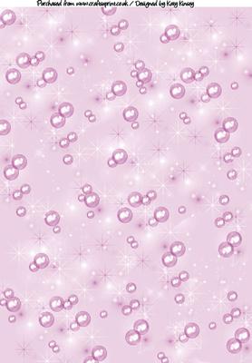 Bubbles and Fairy Dust A4 Backing Paper in Pink