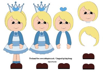 Little Princess Decoupage Sheet in Blue